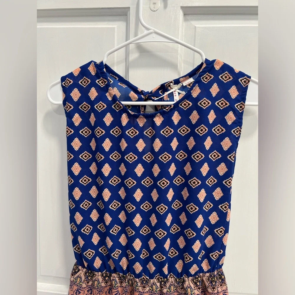 SCOOTER Blue & Pink Lightweight Lined Romper SIZE 10/12 MEDIUM GIRLS Pre Loved